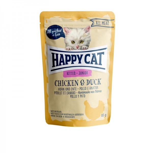 HappyCat All Meat Junior Huhn & Ente 24x85g