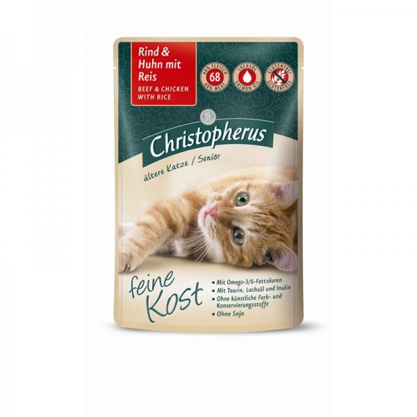 Christopherus Pouch Senior Rind+Huhn und Reis 85g