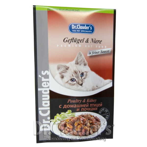 Dr. Clauders Standbeutel Geflügel & Niere in Sosse 20x100g
