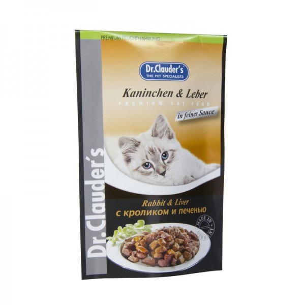 Dr. Clauders Standbeutel Kaninchen & Leber in Sosse 100g