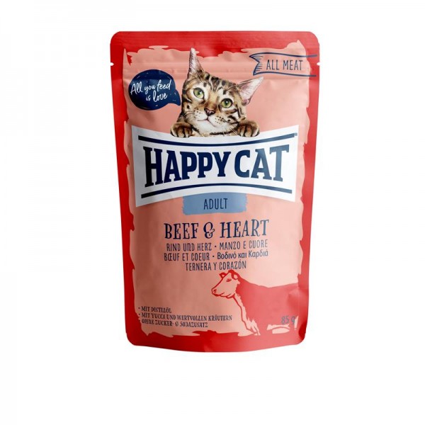 HappyCat All Meat Adult Rind & Herz 24x85g