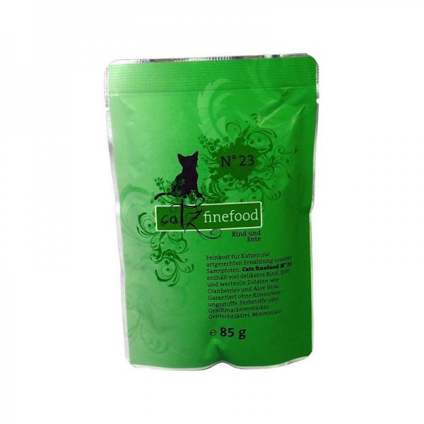 CatzFineFood Pouch No.23 Rind & Ente 85g