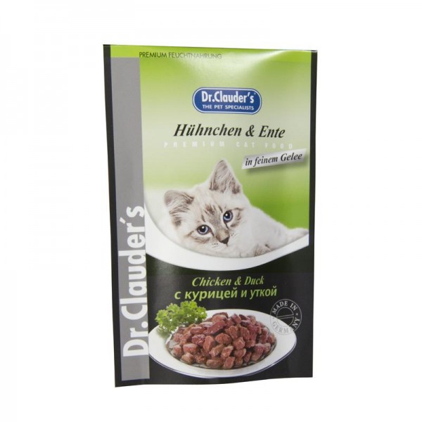 Dr. Clauders Standbeutel Hühnchen & Ente in Gelee 100g