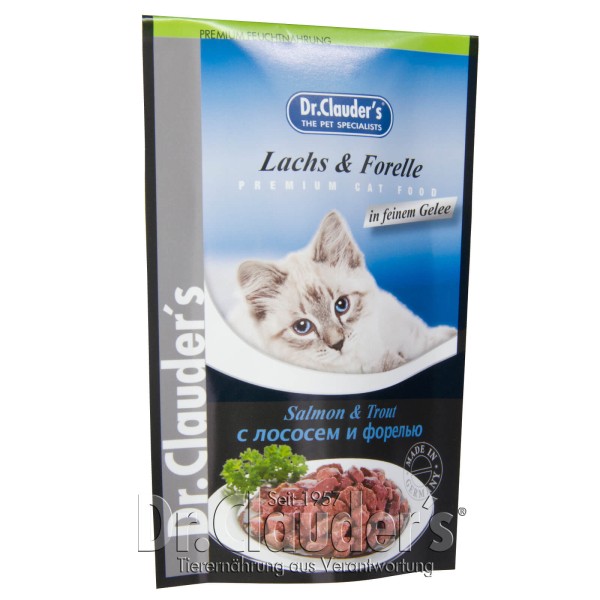 Dr. Clauders Standbeutel Lachs & Forelle in Gelee 100g MHD012024
