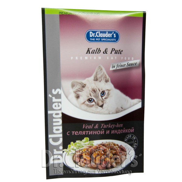 Dr. Clauders Standbeutel Kalb & Pute in Sosse 100g