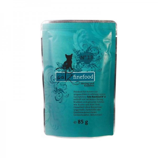 CatzFineFood Pouch No.13 Hering & Krabbe 85g