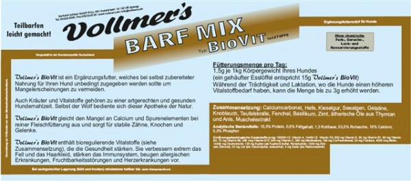 Vollmers Barf Mix BioVit 1kg