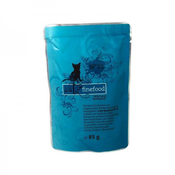 CatzFineFood Pouch No.21 Wild & Rotbarsch 85g