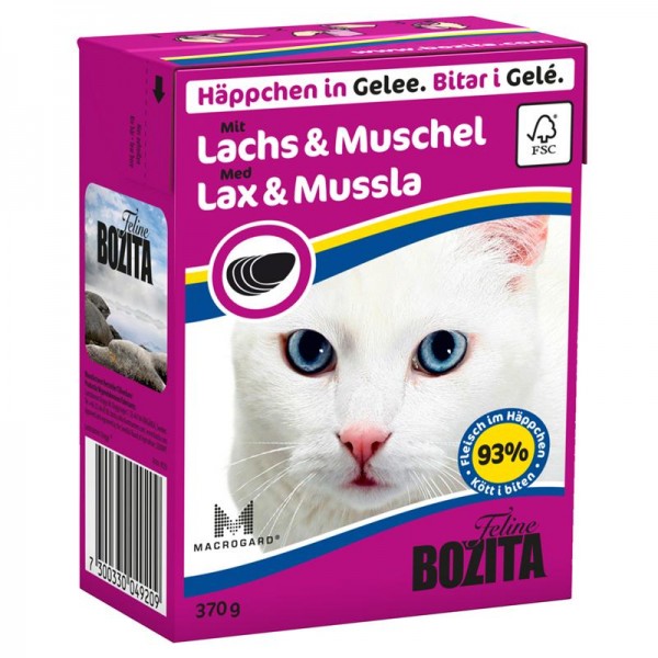 Bozita Häppchen in Gelee mit Lachs & Muschel 370g